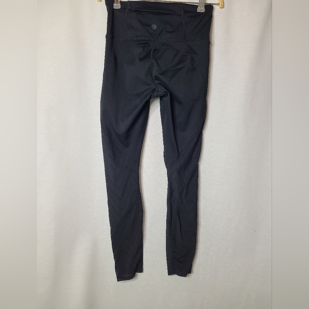 Athleta High Rise Precision Leggings Womens Black Mesh Panels size XS